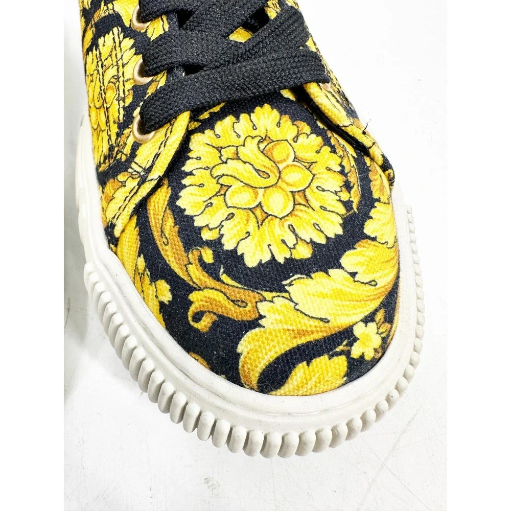 Versace Greca Barocco Sneakers Mens 41‎ Yellow Black Medusa Low Top